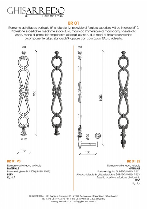 New cast iron railing technical sheets available 