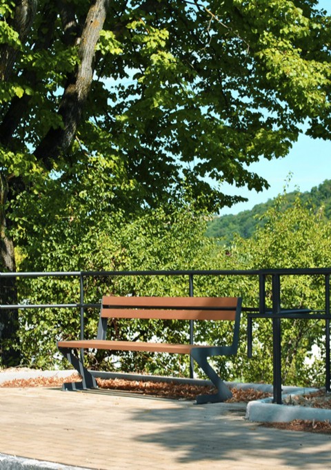 Wood Plastic Composite (WPC) and Steel Bench 