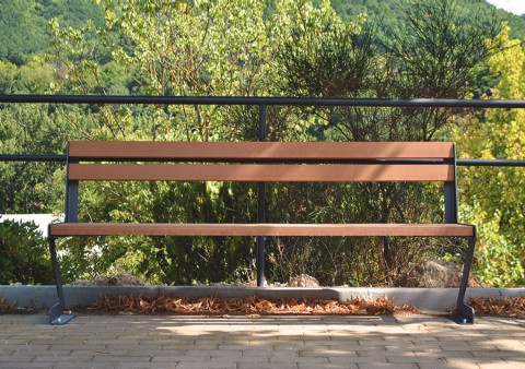 Wood Plastic Composite (WPC) and Steel Bench 