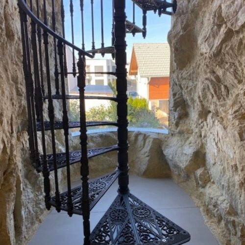 Cast iron spiral staircase