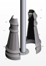 BASE IN ALLUMINIO PER PALI - immagine 2