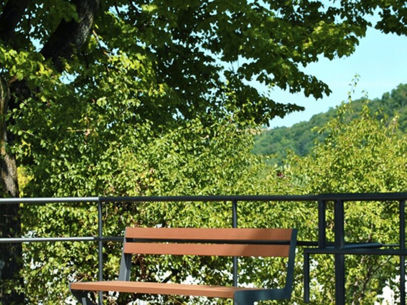 Wood Plastic Composite (WPC) and Steel Bench.