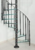 GLASS AND CAST IRON SPIRAL STAIRCASE - Image 4